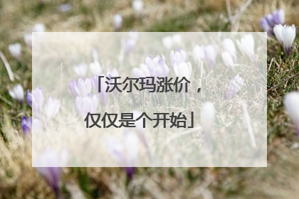 沃尔玛涨价，仅仅是个开始