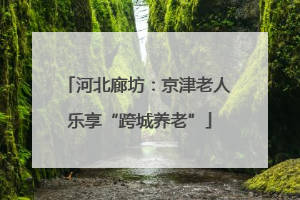 河北廊坊：京津老人乐享“跨城养老”
