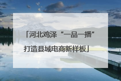 河北鸡泽“一品一播”打造县域电商新样板