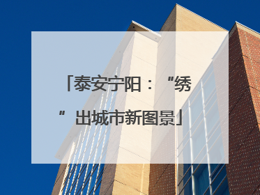 泰安宁阳：“绣”出城市新图景