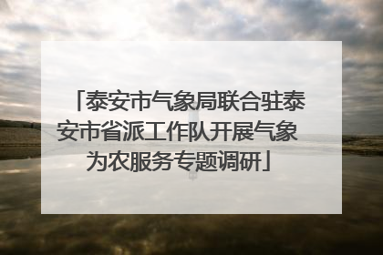 泰安市气象局联合驻泰安市省派工作队开展气象为农服务专题调研