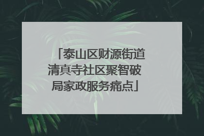 泰山区财源街道清真寺社区聚智破局家政服务痛点