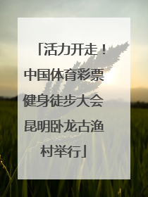活力开走！中国体育彩票健身徒步大会昆明卧龙古渔村举行