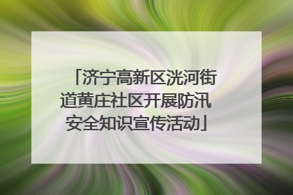济宁高新区洸河街道黄庄社区开展防汛安全知识宣传活动