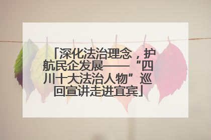 深化法治理念，护航民企发展——“四川十大法治人物”巡回宣讲走进宜宾