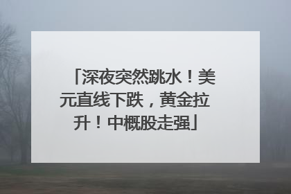 深夜突然跳水！美元直线下跌，黄金拉升！中概股走强