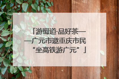 游蜀道·品好茶——广元市邀重庆市民“坐高铁游广元”