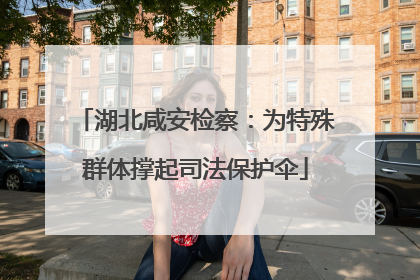 湖北咸安检察：为特殊群体撑起司法保护伞
