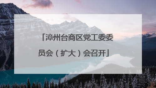漳州台商区党工委委员会（扩大）会召开