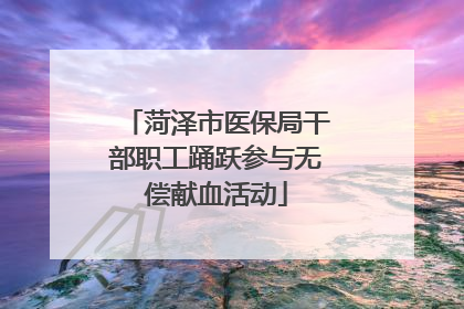 菏泽市医保局干部职工踊跃参与无偿献血活动