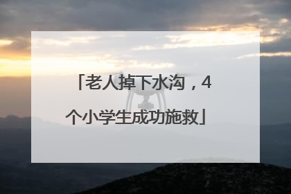 老人掉下水沟，4个小学生成功施救