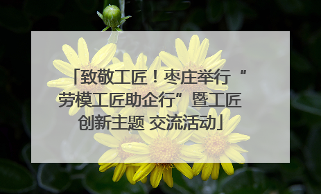 致敬工匠！枣庄举行“劳模工匠助企行”暨工匠创新主题 交流活动