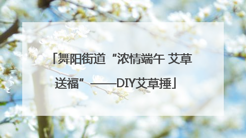 舞阳街道“浓情端午 艾草送福”——DIY艾草捶