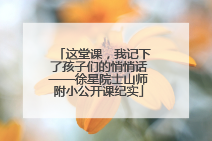 这堂课，我记下了孩子们的悄悄话——徐星院士山师附小公开课纪实