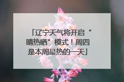 辽宁天气将开启“晴热晒”模式！周四是本周最热的一天