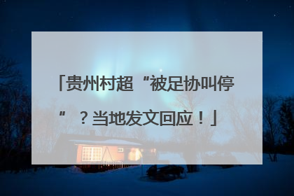 贵州村超“被足协叫停”？当地发文回应！
