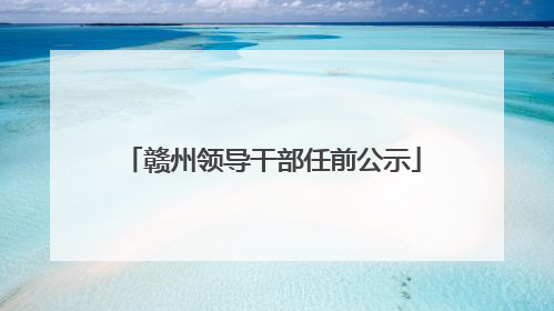 赣州领导干部任前公示