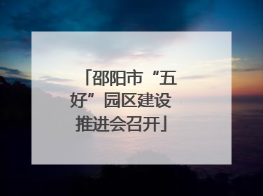 邵阳市“五好”园区建设推进会召开