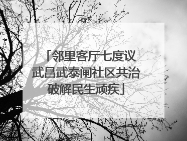 邻里客厅七度议 武昌武泰闸社区共治破解民生顽疾