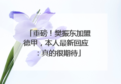 重磅！樊振东加盟德甲，本人最新回应：真的很期待