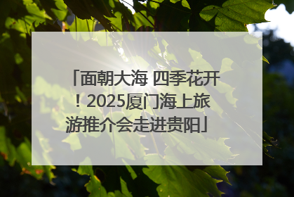 面朝大海 四季花开！2025厦门海上旅游推介会走进贵阳