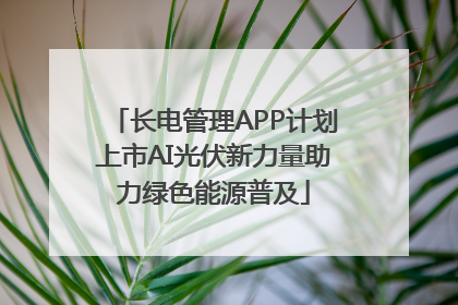长电管理APP计划上市AI光伏新力量助力绿色能源普及