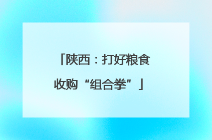 陕西：打好粮食收购“组合拳”