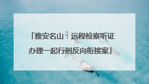 雅安名山：远程检察听证 办理一起行刑反向衔接案