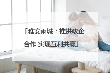 雅安雨城：推进政企合作 实现互利共赢