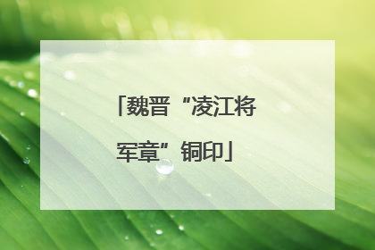 魏晋“凌江将军章”铜印