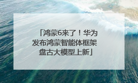 鸿蒙6来了！华为发布鸿蒙智能体框架 盘古大模型上新
