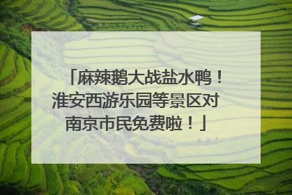 麻辣鹅大战盐水鸭！淮安西游乐园等景区对南京市民免费啦！