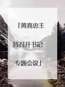 黄喜忠主持召开书记专题会议