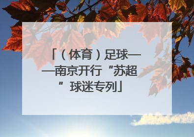 （体育）足球——南京开行“苏超”球迷专列