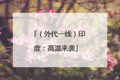 （外代一线）印度：高温来袭