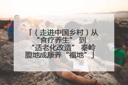 （走进中国乡村）从 “食疗养生” 到 “适老化改造” 秦岭腹地成康养“福地”