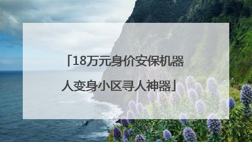 18万元身价安保机器人变身小区寻人神器