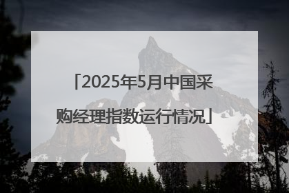 2025年5月中国采购经理指数运行情况
