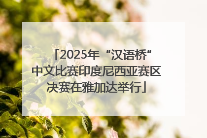 2025年“汉语桥”中文比赛印度尼西亚赛区决赛在雅加达举行