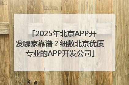 2025年北京APP开发哪家靠谱？细数北京优质专业的APP开发公司