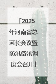 2025年河南省总河长会议暨防汛备汛调度会召开