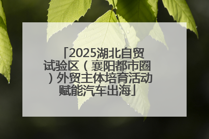 2025湖北自贸试验区（襄阳都市圈）外贸主体培育活动赋能汽车出海