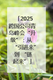 2025跨国公司青岛峰会“升级”：从 “引进来” 到 “链起来”