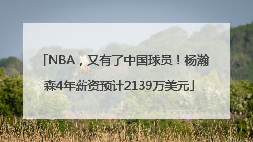 NBA，又有了中国球员！杨瀚森4年薪资预计2139万美元